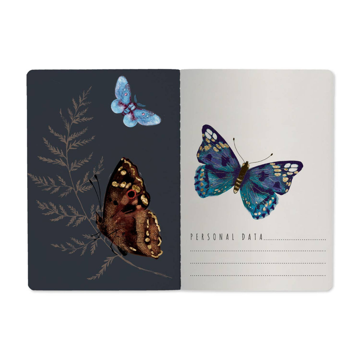 A5 Notebook - Butterflies on White