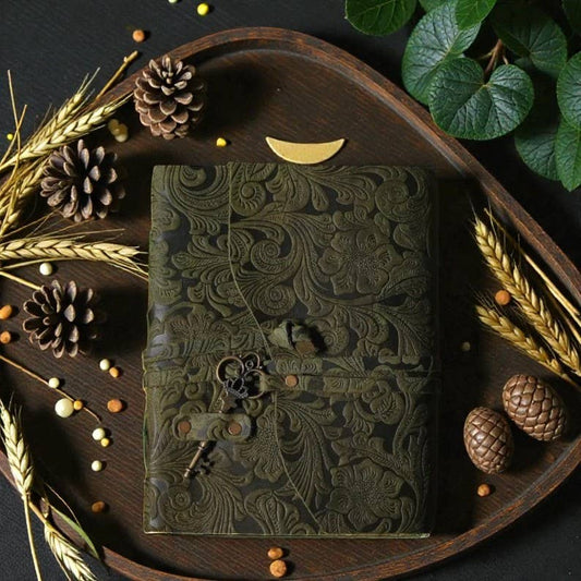 Green Garden Leather Journal – 5x7, 200 Pages