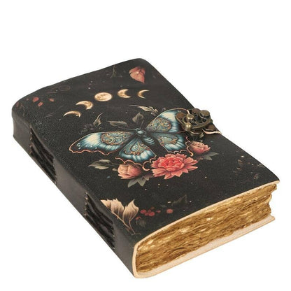 Luna Moth Leather Journal (Midnight Edition) – 5x7, 200 Pages