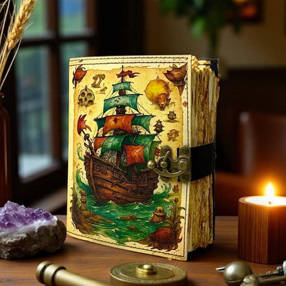 Pirate Ship Leather Journal – 5x7, 200 Pages