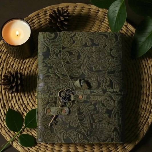 Green Garden Leather Journal – 5x7, 200 Pages