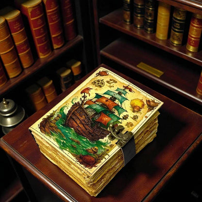 Pirate Ship Leather Journal – 5x7, 200 Pages
