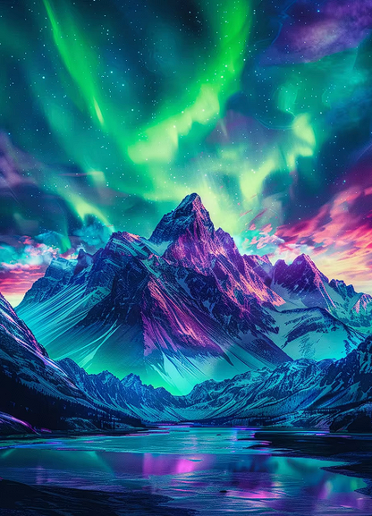 5D Diamond Painting Kit – Aurora Borealis Collection – 11.81 X 15.75 in