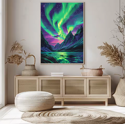 5D Diamond Painting Kit – Aurora Borealis Collection – 11.81 X 15.75 in
