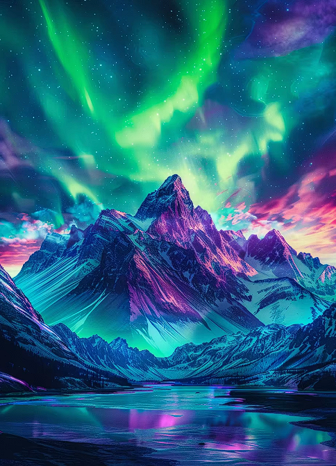 5D Diamond Painting Kit – Aurora Borealis Collection – 11.81 X 15.75 in