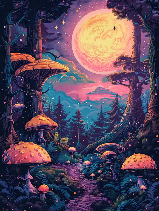 5D Diamond Painting Kit – Enchanted Mushroom Forest Collection – 15.7 x 19.7 in