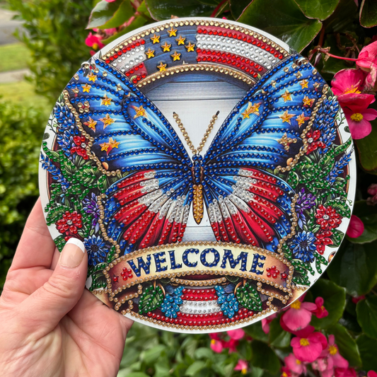 Butterfly Welcome Diamond Painting Kit – Hanging Decor