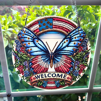 Butterfly Welcome Diamond Painting Kit – Hanging Decor