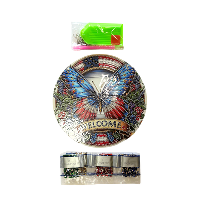 Butterfly Welcome Diamond Painting Kit – Hanging Decor