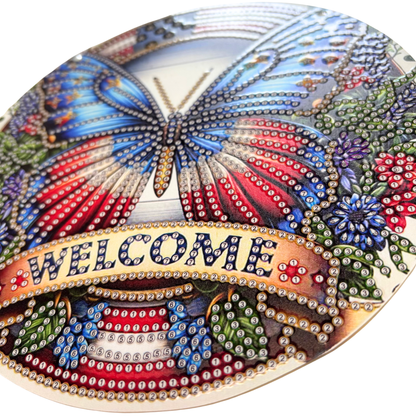 Butterfly Welcome Diamond Painting Kit – Hanging Decor