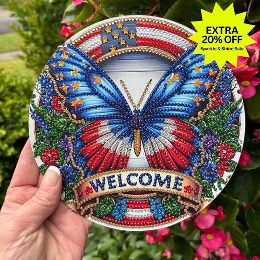 Butterfly Welcome Diamond Painting Kit – Hanging Decor