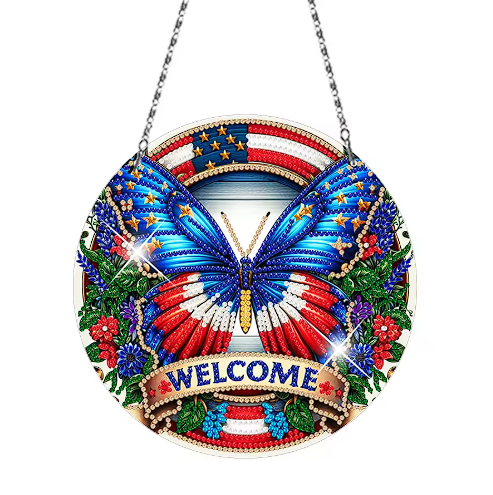 Butterfly Welcome Diamond Painting Kit – Hanging Decor