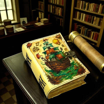 Pirate Ship Leather Journal – 5x7, 200 Pages