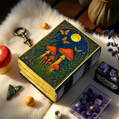Enchanted Forest Mushroom Leather Journal – 5x7, 200 Pages
